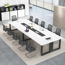 Office conference table long table simple modern rectangular white size meeting table and chair combination long table