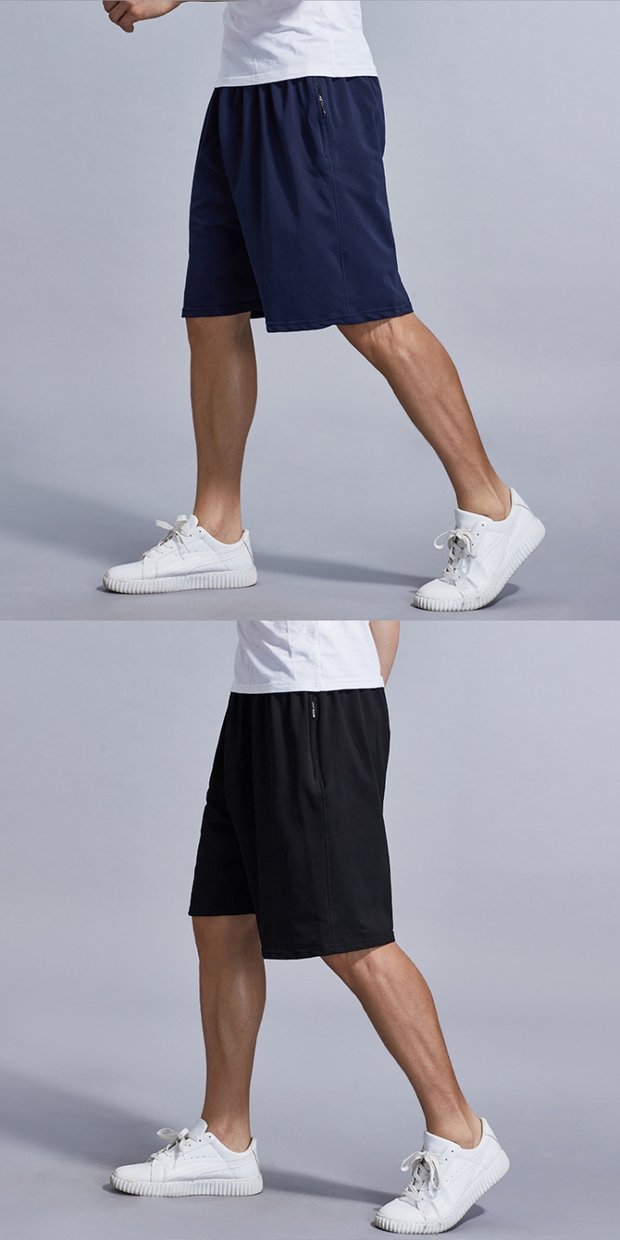 Mùa hè chất béo quần short cotton nam dệt lỏng kích thước lớn giản dị cộng với phân bón để tăng đàn hồi thể thao quần năm điểm bãi biển quần đùi