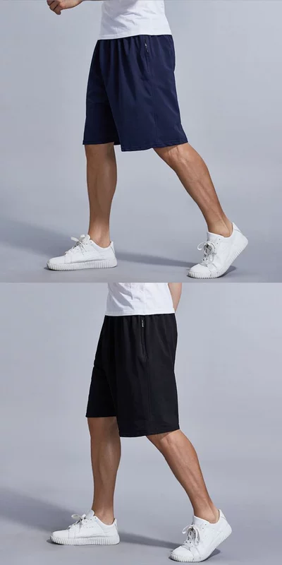 Mùa hè chất béo quần short cotton nam dệt lỏng kích thước lớn giản dị cộng với phân bón để tăng đàn hồi thể thao quần năm điểm bãi biển quần nam