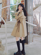 MAJE DVAWN card its color windcoat jacket woman mid-length 2022 new Korean version of a slim fit 100 lap coat