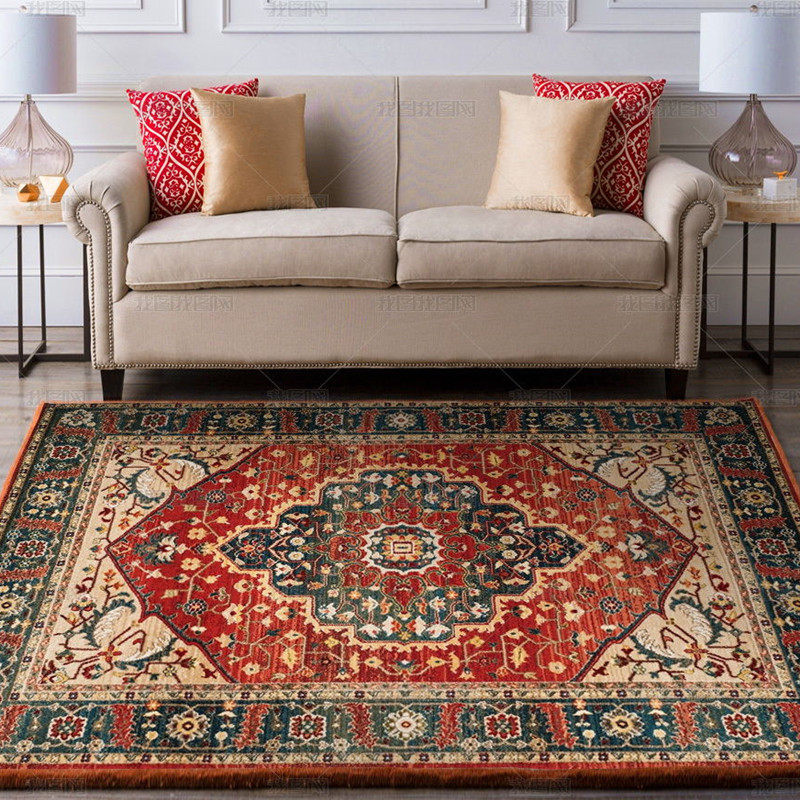 Light luxury American living room carpet Persian pattern retro European court style living room full shop bedroom bedside carpet