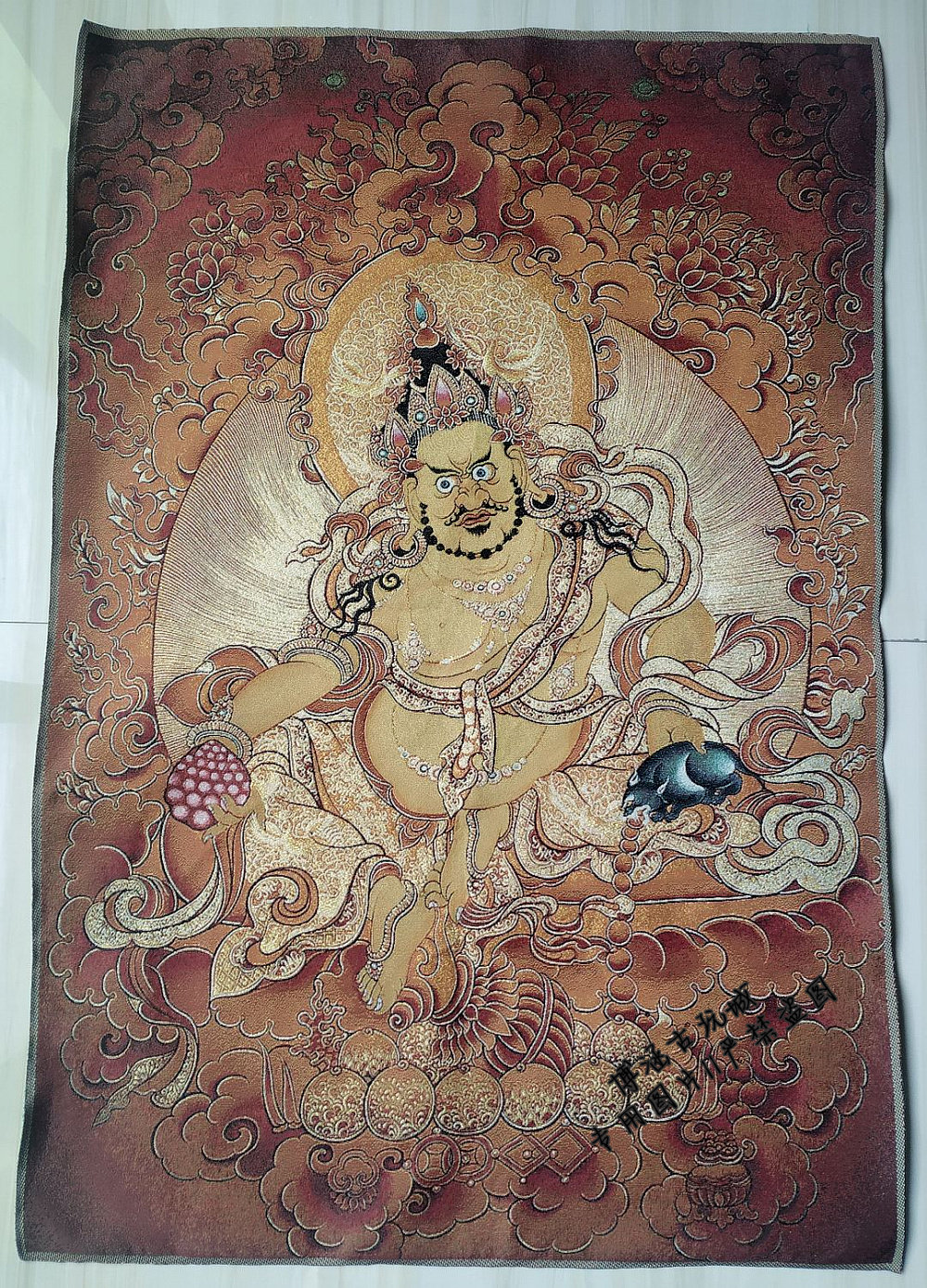 Thangka decoration painting eight square god of wealth Buddha statue hanging painting yellow god of wealth thangka hanging painting treasure heavenly king statue