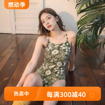 lulu cozy high slit one-piece sexy backless swimsuit female professional racing girl new swimsuit