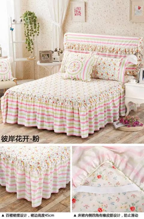 Hàn Quốc hoa bông ren giường khăn trải giường giường váy bìa trong một mảnh 1.2m 1,5 1,8 bãi - Váy Petti váy giường