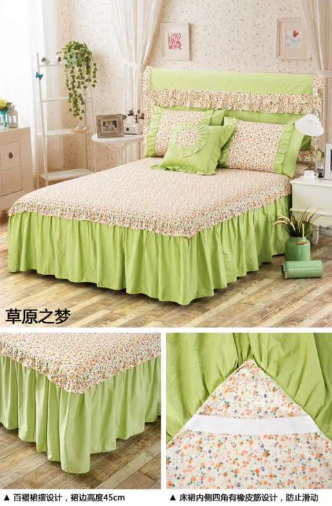 Hàn Quốc hoa bông ren giường khăn trải giường giường váy bìa trong một mảnh 1.2m 1,5 1,8 bãi - Váy Petti