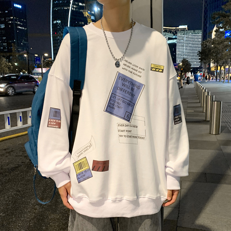 Autumn and Winter Loose Round-Neck Sweatshirt for Men, Trendy Regular Thin Autumn Top, Base Layer Pullover Long-Sleeve T-Shirt Autumn and Winter Loose Round-Neck Sweatshirt for Men, Trendy Regular Thin Autumn Top, Base Layer Pullover Long-Sleeve T-Shirt