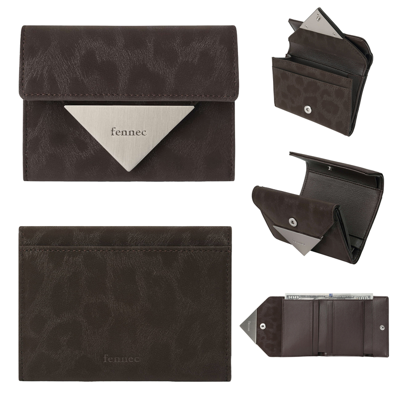 Korean New Niche Fennec Leather Card Holder Triangle Flip Wallet Classic Coin Purse Multi-Color Id Card Holder