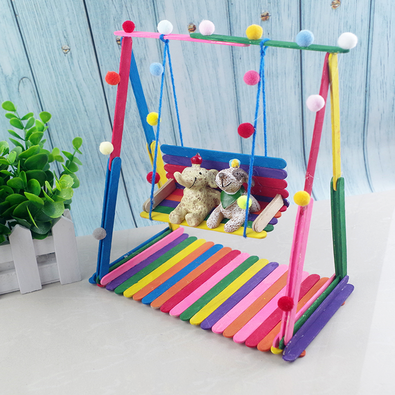 Children Diy Handmade Materials Tech Small Production Small Invention Creative Rainbow Swing Set Homemade Experimental Model