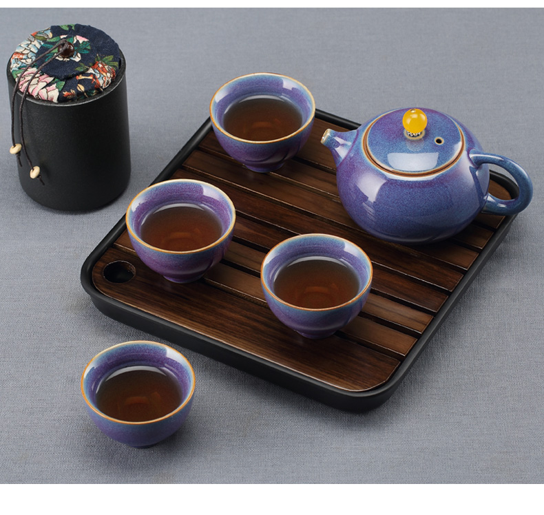 Travel portable tea sets the teapot teacup mini ceramic household contracted tea tray was portable is suing