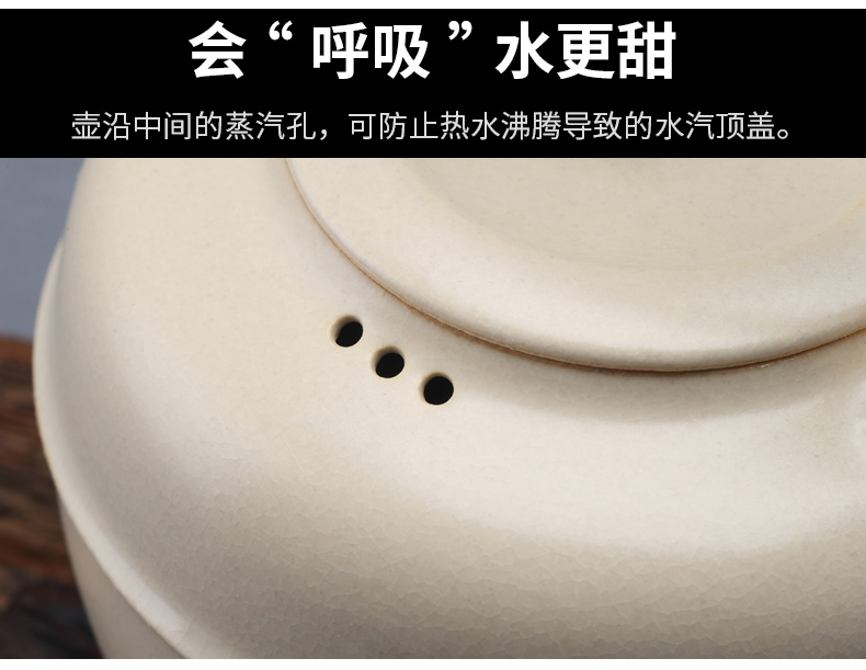 Jingdezhen soda glaze manual single pot of household ceramic teapot household white clay pot of kung fu can start can raise the teapot