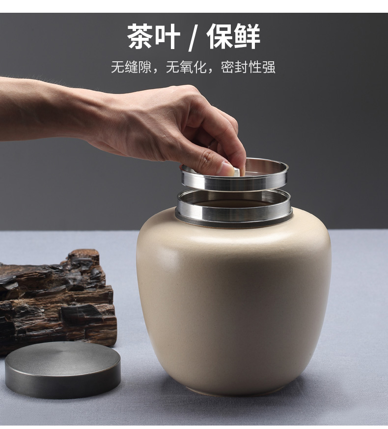 TaoMing x combine like jingdezhen manual large seal caddy fixings ceramic white clay household warehouse pu 'er tea POTS