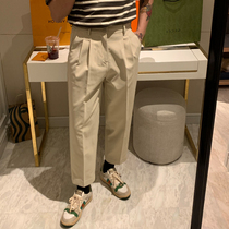 BROTHER spring mens casual loose straight tube ankle-length pants 2021 new products Korean fashion casual pants tide