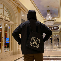 BROTHER mens wear crossbody bag one design autumn and winter mens coat hooded casual jacket windbreaker tide