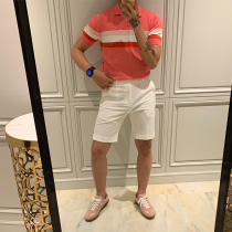 BROTHER summer mens lapel personality colorblock T-shirt Korean temperament Ice Silk POLO Paul shirt top tide