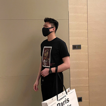 Current character printing short sleeve men summer new products popular collar comfortable and half-sleeved casual cotton T-shirt men