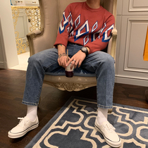 BROTHER autumn and winter mens round neck fashion knitwear European and American retro diamond jacquard personality trend sweater men