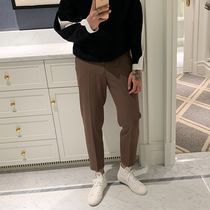 BROTHER autumn and winter mens fashion small straight slim casual pants Korean Net red curry wild pants tide
