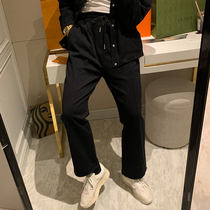 BROTHER spring new mens Joker elastic waist trousers Korean fashion simple small straight casual pants tide