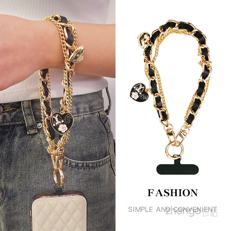 Heart-Shaped Tag Phone Chain for Women ins Fashionable Chanel-Style Wrist Strap Travel Photo-Taking Shopping Accessory Clip-On Phone Case Lanyard Short Style New Heart-Shaped Tag Phone Chain for Women ins Fashionable Chanel-Style Wrist Strap Travel Photo-Taking Shopping Accessory Clip-On Phone Case Lanyard Short Style New