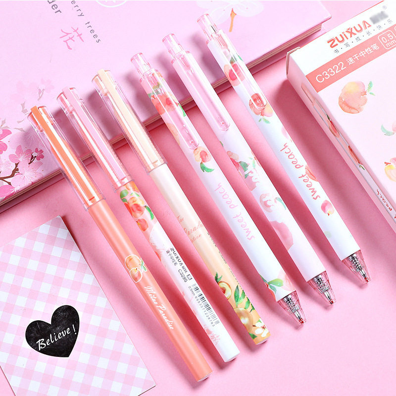 Water Honey Peach Middle Sex Pen by Animated Teenage Hearts Super Cute Sign Pens Pen Black Pen Students Stationery