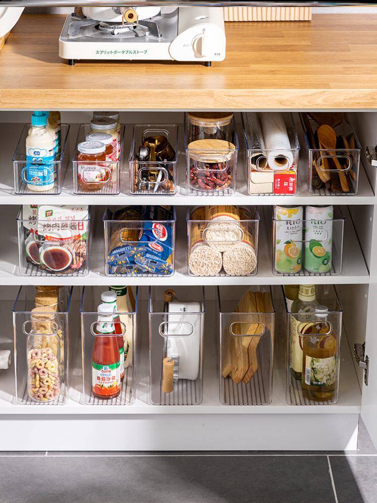 Storage box narrow high type narrow long desktop home finishing box acrylic transparent remote control Debris Toy Snacks