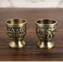 Retro Bronze Cup Spirits Cups Metal Mouthpieces Small Wine Flush White Wine Cups Reliefs Carved Elephant Wine Glasses Wine Glasses