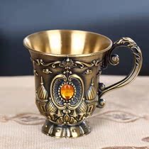 Retro Eurostyle Spirits Glass Palace Timbre Metal Red Wine Goblet Goblet Goblet Goblet with a small water cup of wine and wine