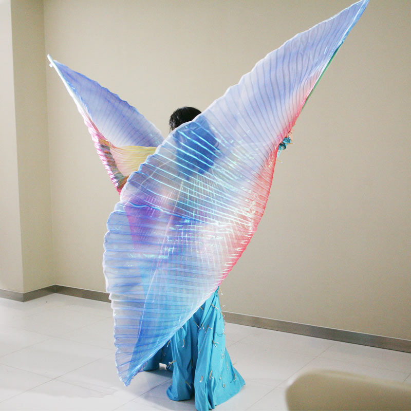 Belly dance Golden Wings Props 3 Color wings Adult Performance Wings Dance Suit 360 Degrees Color Wings