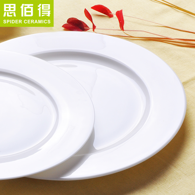 Think hk ipads porcelain 6/8/10/10.5/12 of an inch flat plate beefsteak FanPan ceramic tableware cuisine