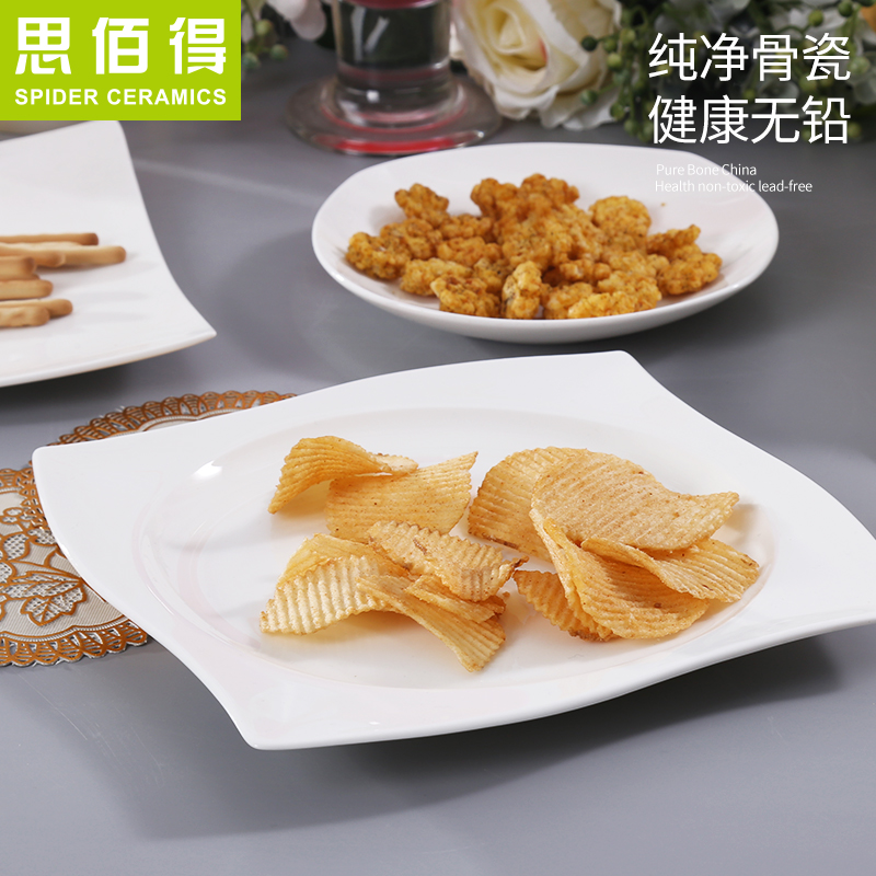 Think hk ipads China 8 inches deep soup plate, square pad plate beefsteak FanPan dish plate ceramic plate