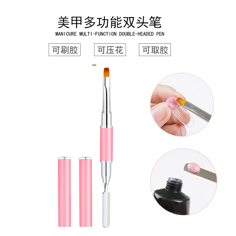 Vẽ móng nghệ thuật hai đầu đa chức năng mở rộng nhanh bút keo bút đèn chiếu bút lấy keo bút khắc bút công cụ bút công dụng kép - Công cụ Nail