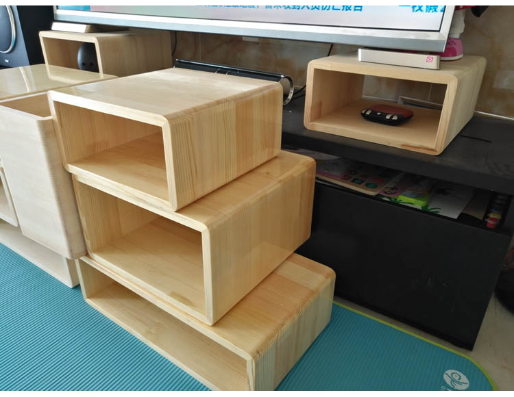 Giá gỗ rắn tùy chỉnh TV tăng kệ hiển thị pad nâng cao bàn lưu trữ giá đỡ máy tính để bàn hoàn thiện giá - TV tivi siêu mỏng