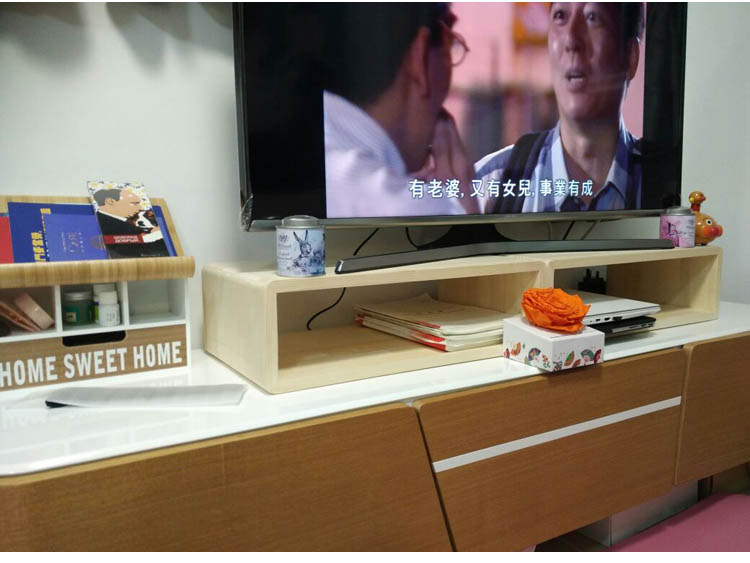 tivi samsung 43 inch 4k Giá gỗ rắn tùy chỉnh TV tăng kệ hiển thị pad nâng cao bàn lưu trữ giá đỡ máy tính để bàn hoàn thiện giá - TV ti vi
