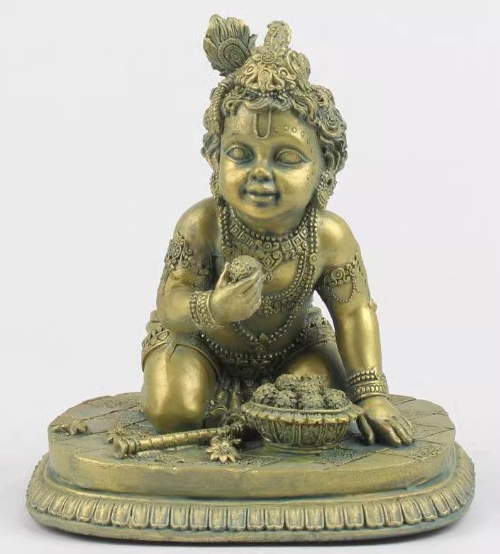 ヒンドゥー教 ヴィシュヌ クリシュナ バターを盗む 樹脂 ポリレシ 装飾品