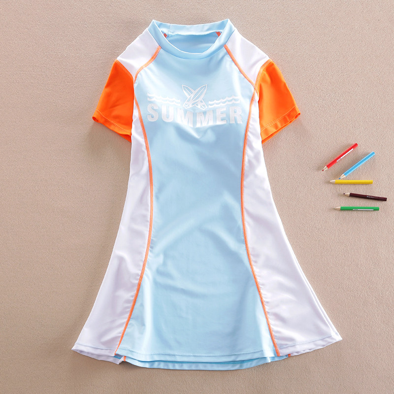 Girl's one-piece swimsuit princess children's dress swimsuit 10 students' four-corner pants CUHK child swimsuit girl 13 years old