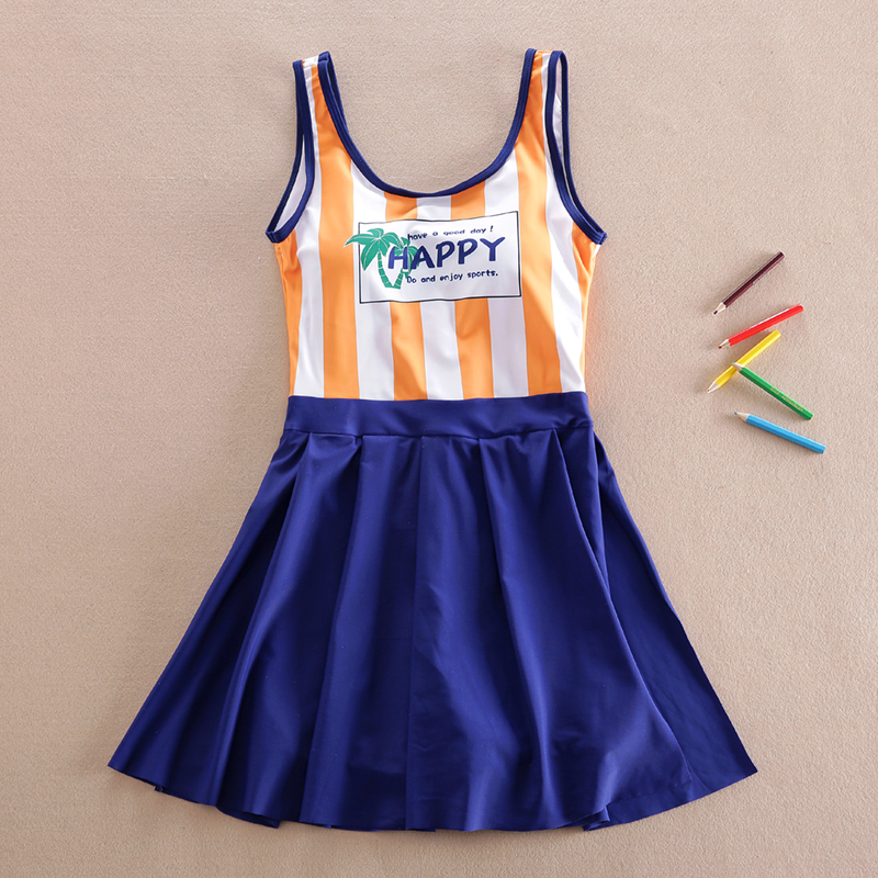 Girls' one-piece swimsuit princess 2022 middle and big children's skirt style student boxer swimsuit 13 children's swimsuit girl 15