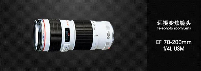 Canon EF 70-200mm f4 tele full-frame SLR ống kính vòng tròn màu đỏ mới đích thực nhỏ màu trắng - Máy ảnh SLR