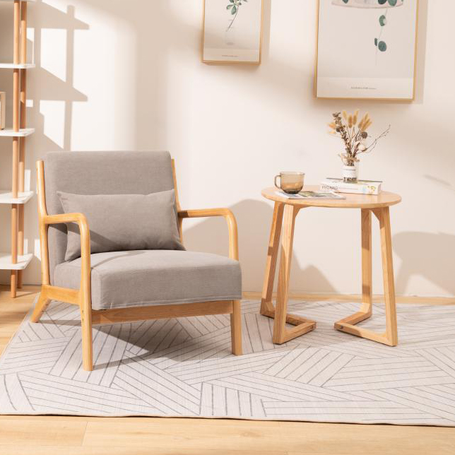 Living Room Sofa Chair Tea Table Composition Suit Solid Wood Office Reception Room Office Sofa Brief modern Nordic Wind