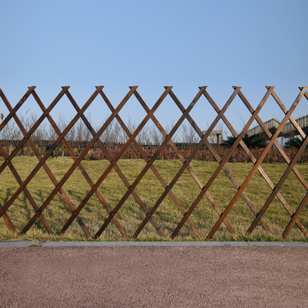 Outdoor carbonized wood fence Telescopic pull net Courtyard wood fence Wood fence Wall grid flower frame climbing pergola fence