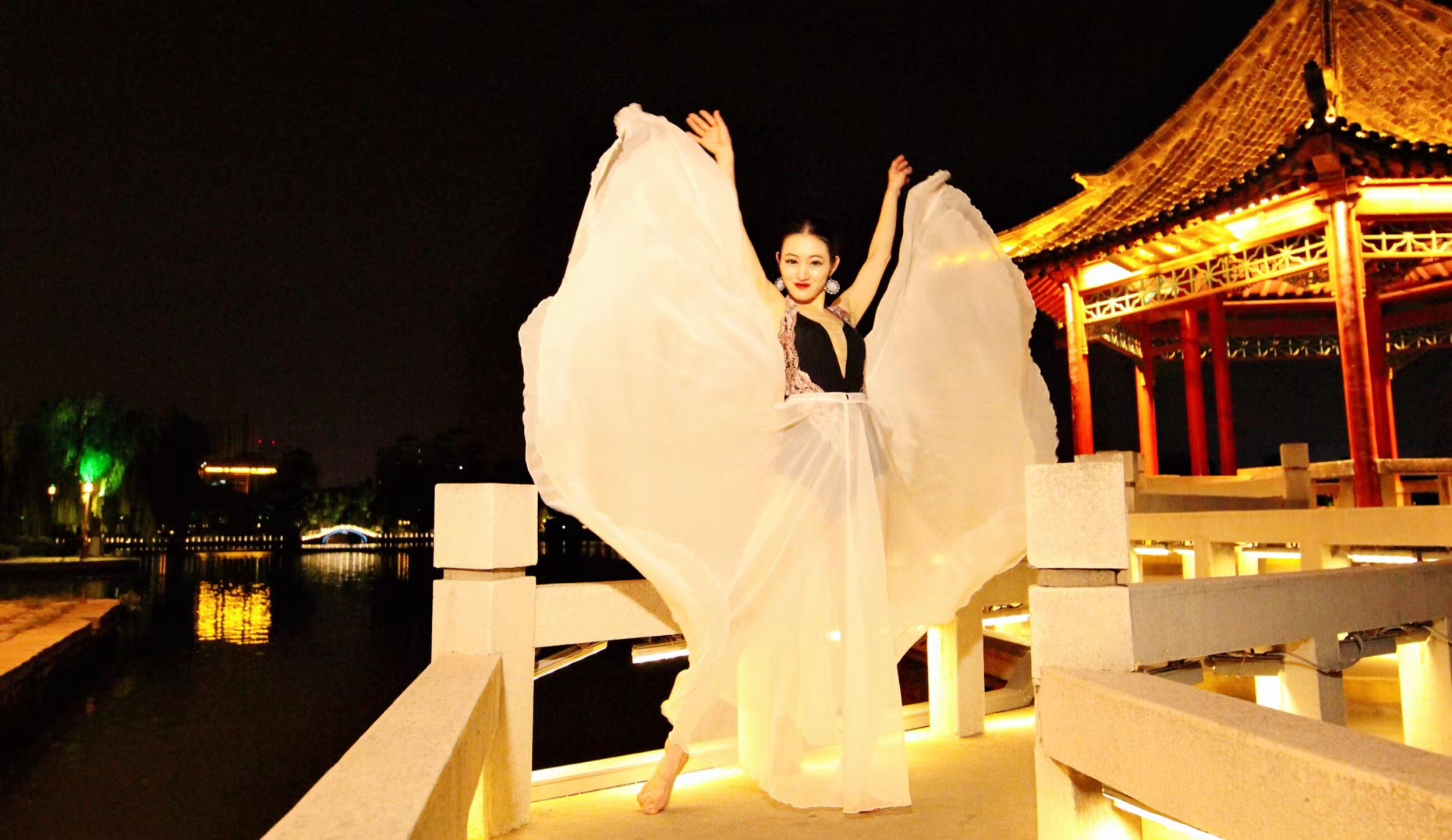 Modern dance classical dance skirt large swing skirt dance costumes super long elegant 720 degree gauze skirt