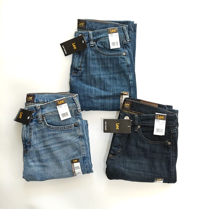 Meidai In-Stock Lee Men's Dark Blue Washed Regular Slim Straight-Leg Jeans Spring/Summer/Autumn Light White Blue