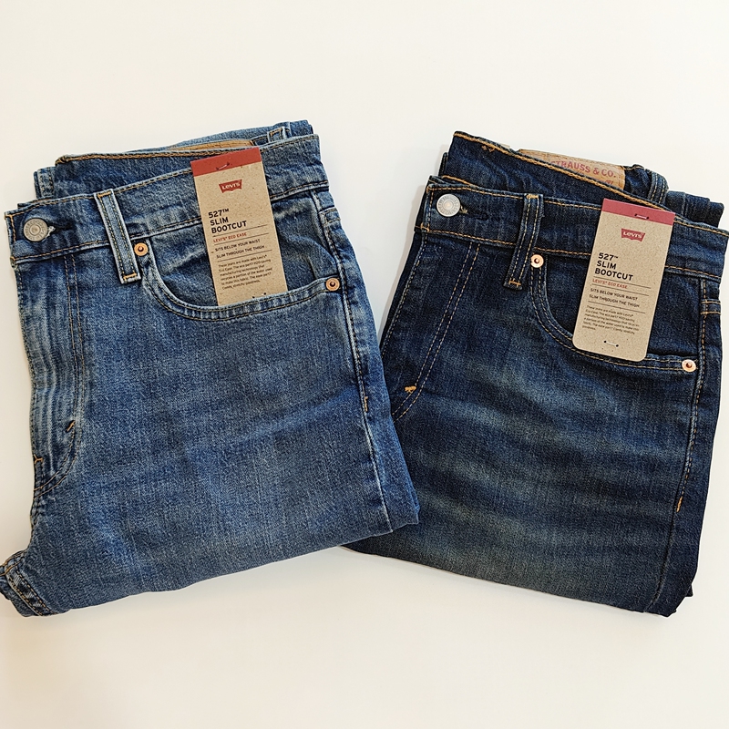 Domestic In-Stock Levi'S/Levi's 527 Blue Washed Micro-Flared Jeans for Spring, Summer, Autumn, and Winter in Blue and Dark Blue