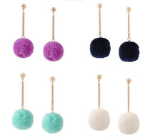 New Trinket Temperament Brief Ear Nail Woman Han Version Cute Plush Ball Earrings Earrings