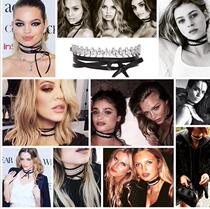 100 lapped original juku neck ring neck with Korean neck ornament necklace female lace female choker crystal inlaid drilling neck chain