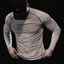 ALPHA Long sleeve Men's grid t-shirt Europe-US breathable bottom shirt tight body tailor man