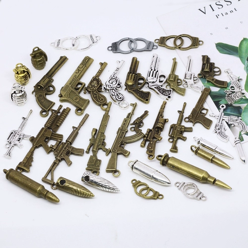 Ретро механический аксессуар с аксессуарами ручной работы, ручка, пистолет, ожерелье и серьги, подвеска, в стиле панк, «сделай сам»