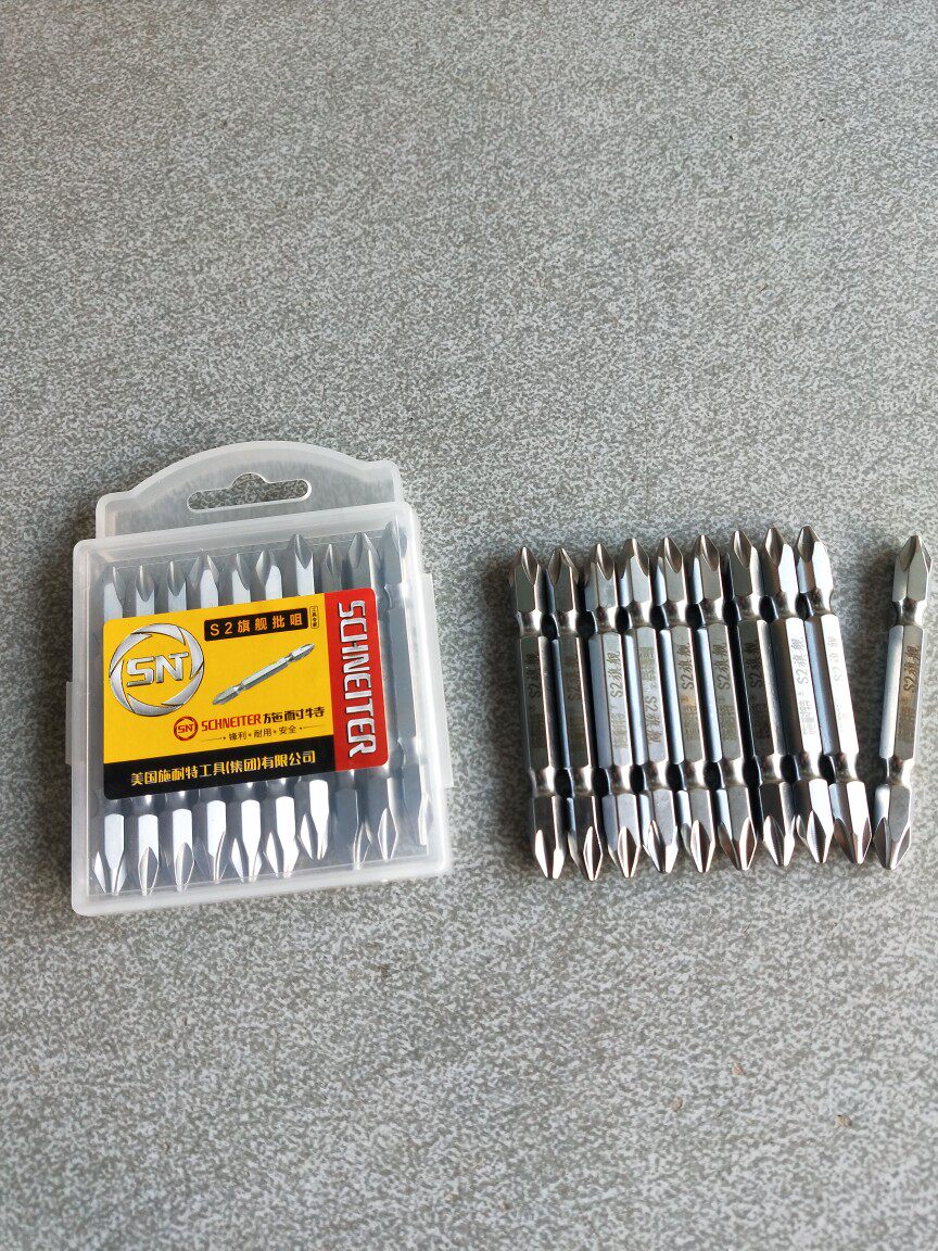 Сверло 施耐特十字s2旗舰高强度小蛮腰钨钢强磁航母批头电动螺丝刀披头 Fs