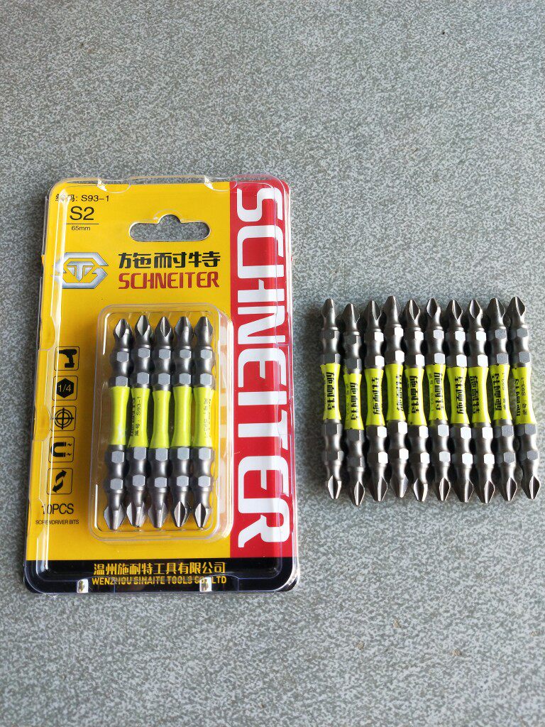 Сверло 施耐特十字s2旗舰高强度小蛮腰钨钢强磁航母批头电动螺丝刀披头 Fs