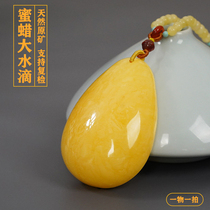 Natural Amber Molasses Pendant Drop Shaped Woman with Shaped Chicken Oil Yellow Necklace Baltic Original Mine