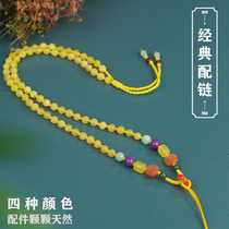 Handcrafted pendant matching chain fit rope DIY original 100 hitch wax South red emerald hanging rope neutral natural retro